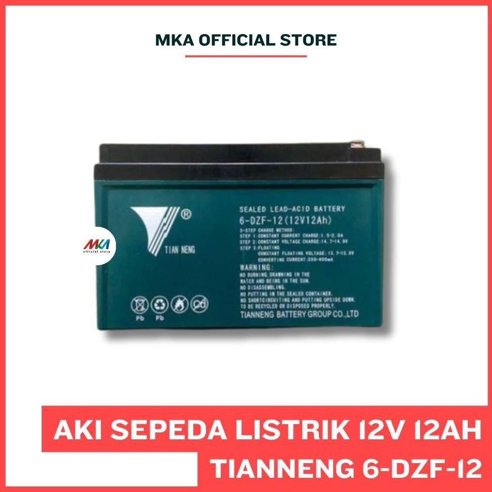Aki Sepeda Listrik TIAN NENG / TIANNENG 6-DZF-12 / 6DZF12 - Baterai Sepeda Listrik ; 12V - 12AH