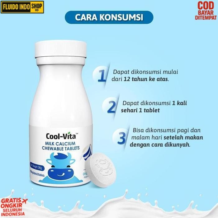 Premium Coolvita Calcium Paket Isi 5 Botol - Coolvita Peninggi Badan Anak | Cool Vita Peninggi Badan
