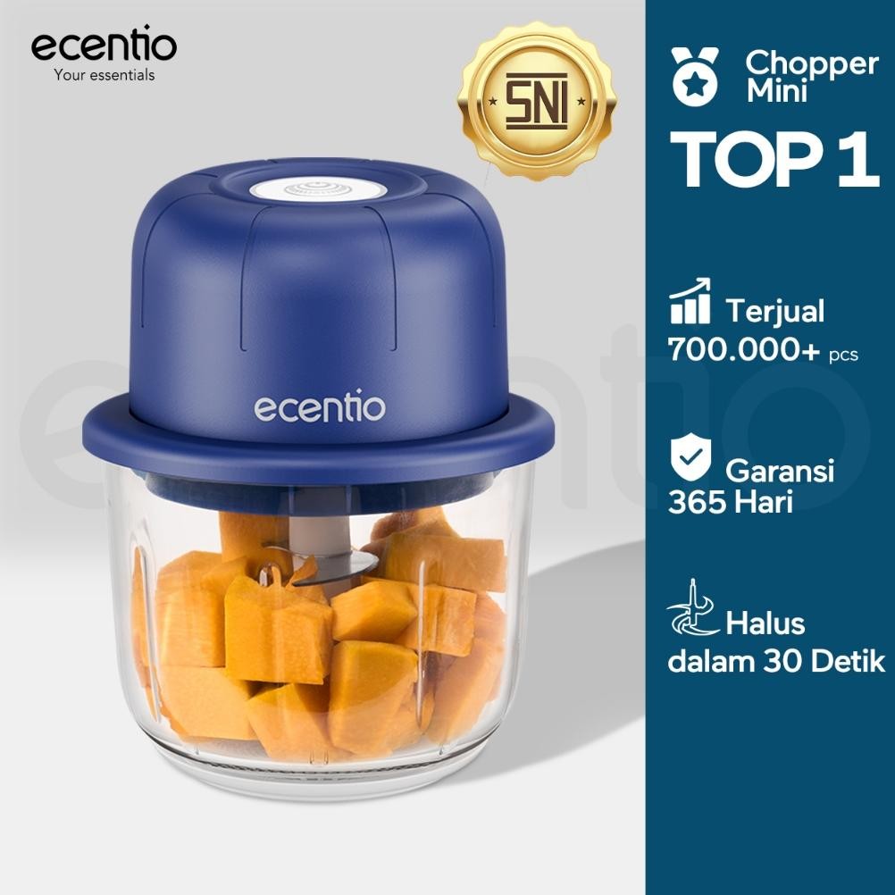 ecentio chopper mini 6 pisau 350ml kaca blender portable cope bumbu