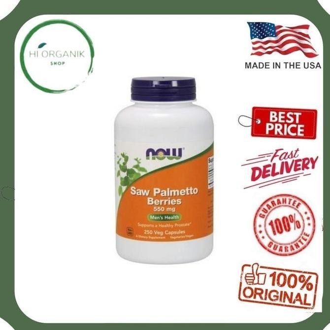 Now Foods Saw Palmetto Berries 550 Mg 250 Caps - Vitamin Prostat Pria Original