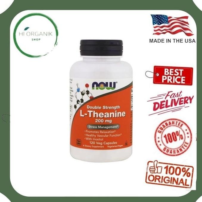 Now Foods L-Theanine 200 Mg 120 Vcaps Double Strength / L-Theanine Original