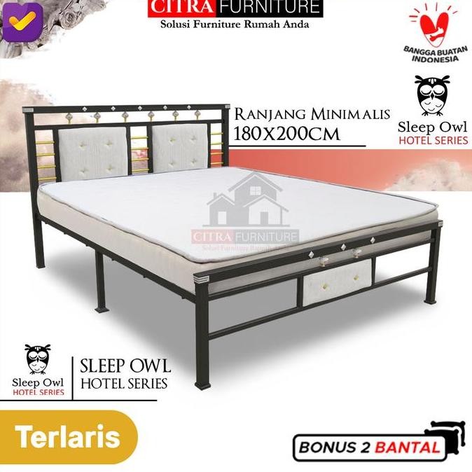Ranjang Besi Minimalis |Dipan Besi |Rangka Tempat Tidur Springbed 180