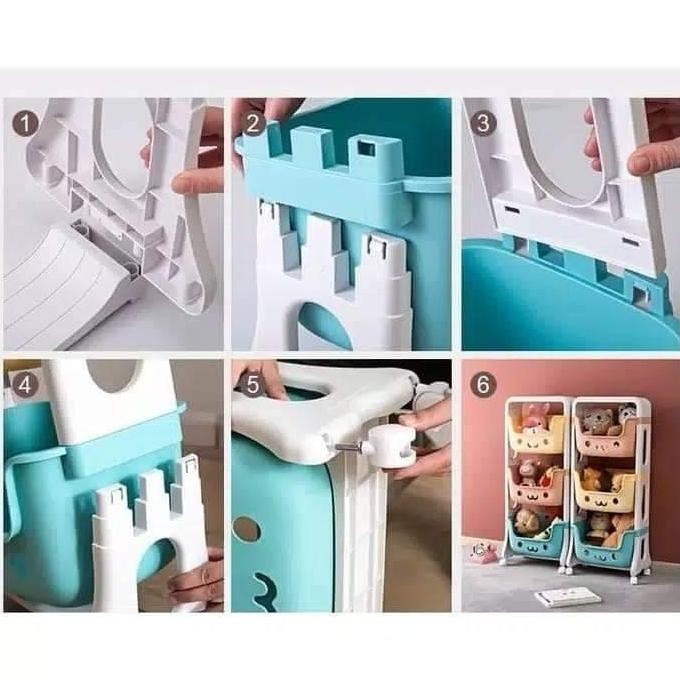 rak mainan anak 4susun/ rak simpan mainan/rak penyimpanan serbaguna