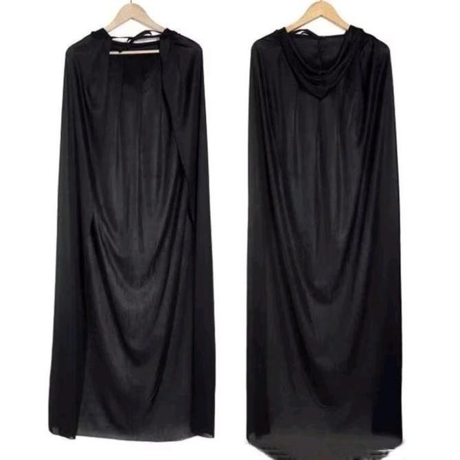 [ JUBAH HALLOWEEN COSPLAY ] Jubah Cosplay Death Jubah Hitam Plus Hoodie / Penutup Kepala [terbaik]