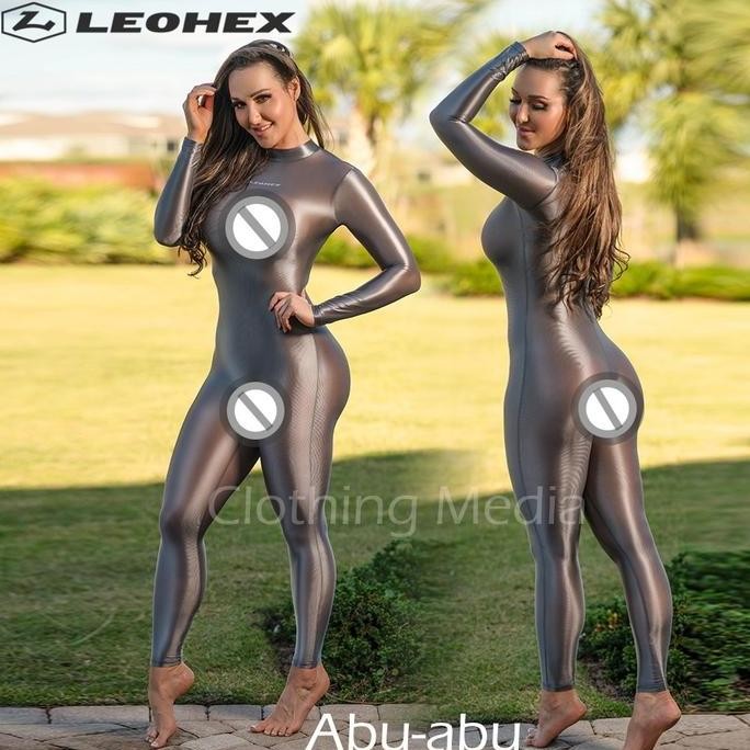 LEOHEX Bodysuit Full Glossy Premium Silky Halus Lengan Panjang Zentai