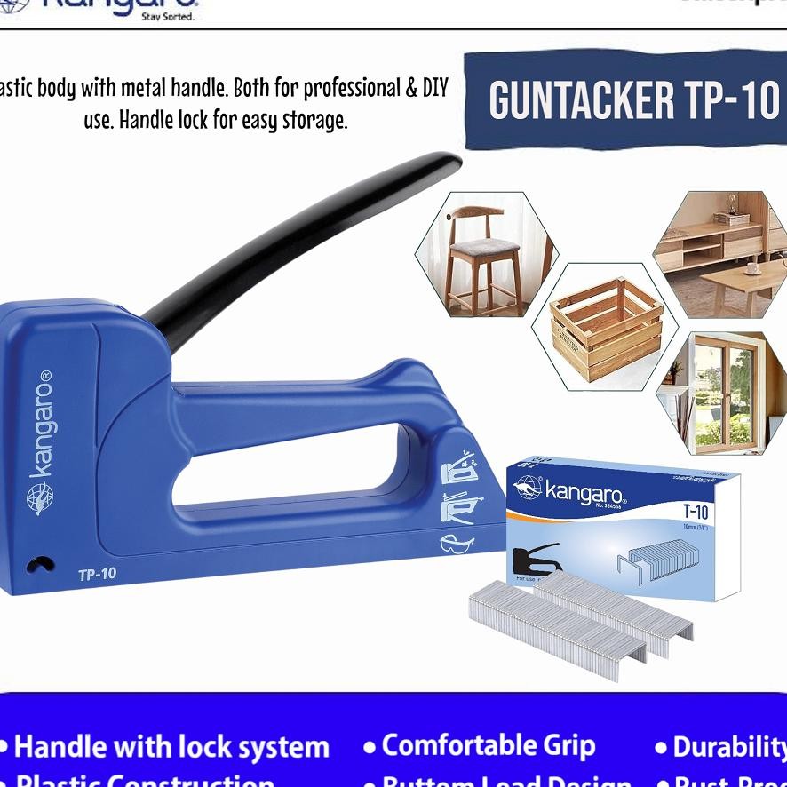Alat Staples Tembak / Stapler Guntacker / Hekter Tembak Tp-10 / Isi Staples T10 / Stapler Tembak Jok
