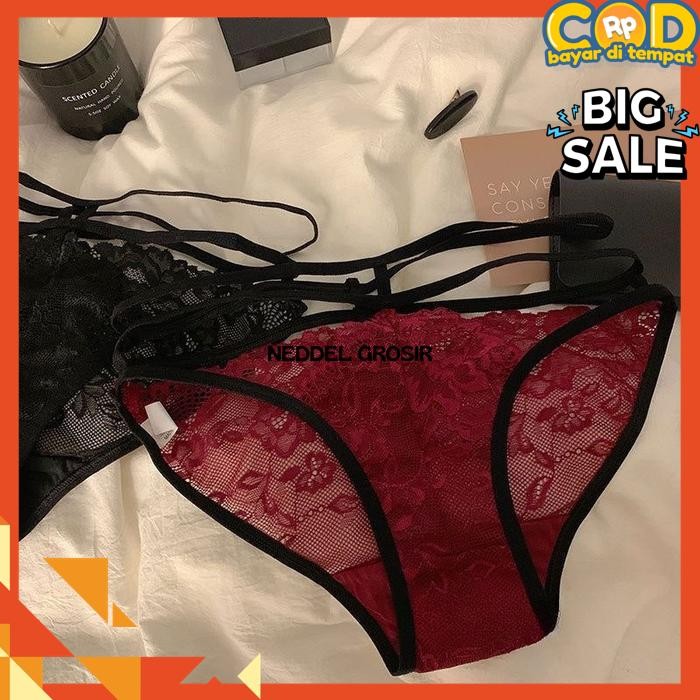 CELANA DALAM RENDA TALI TRANSPARAN  G STRING CD WANITA  BY NEDDEL GROSIR