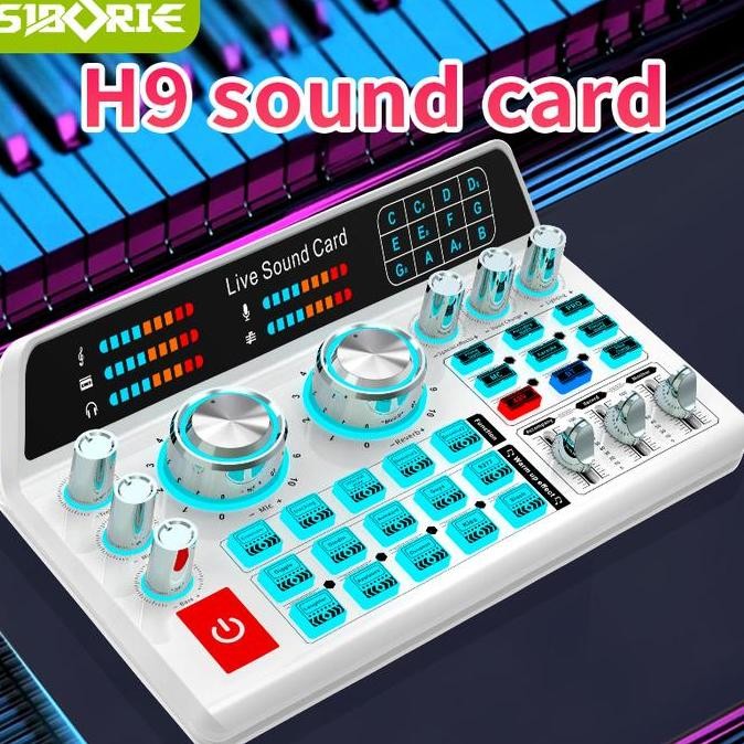 SiborieCodH9 + W306 Two Wireless Microphone Mikrofon Soundcard 2 Mic Set Streaming Langsung