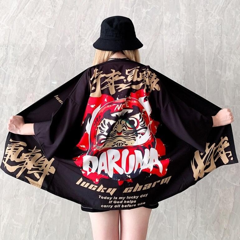 Keiko Set Cosplay Sexy Deep V Print Sakura Kimono Elegant Charming Bath Robe Lingerie Seksi Istri Je