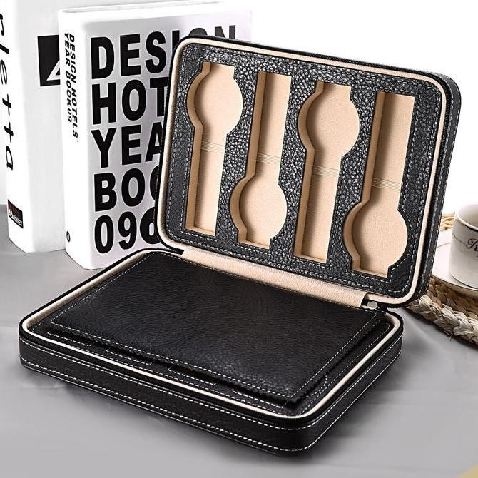 Kotak Jam Tangan Display Box Bahan Kulit 8 Grid - L-001