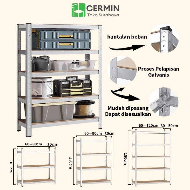 SWALLOWTAIL- Rak Susun Serbaguna Rak Besi Siku 5 Susun Rak Serbaguna Rak Besi SikuRak Gudang Rak Aqu