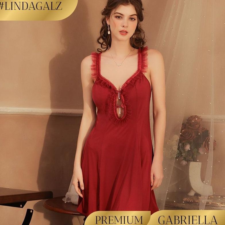 LindaGalz GABRIELLA Baju Tidur Wanita Dewasa Daster Sexy Baju Dinas Istri Lingerie bisa Jumbo Big Si