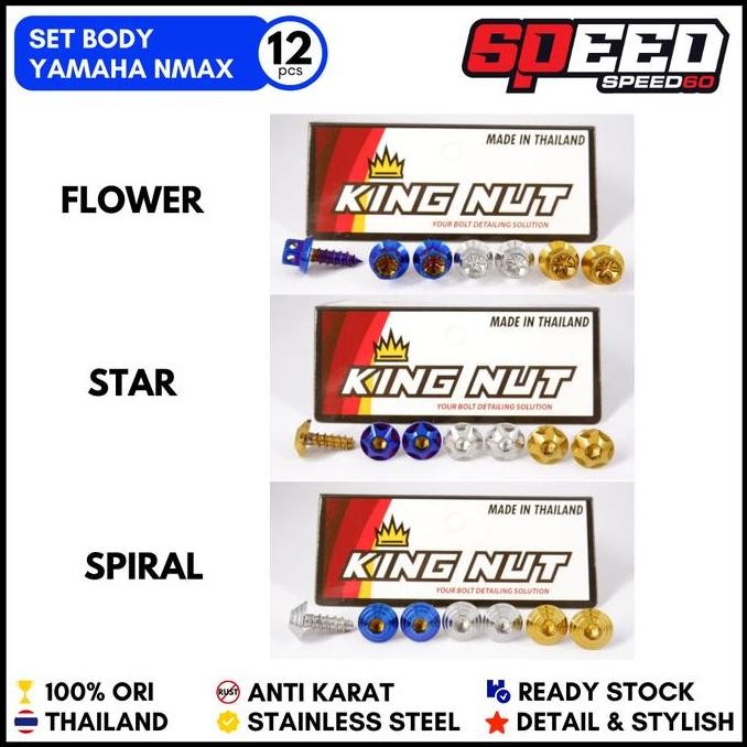 New New Set Baut Body Kanan Kiri Nmax Probolt Stainless King Nut Thailand