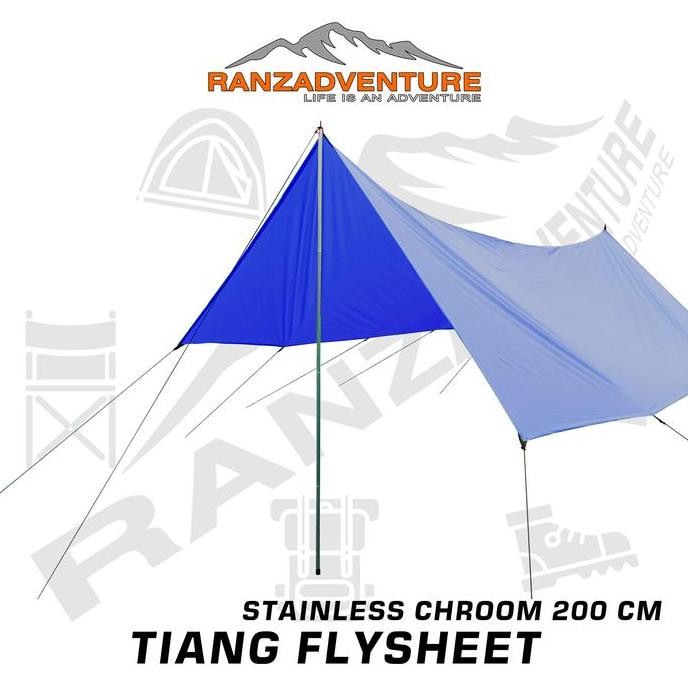 DF264>> tiang flysheet alumunium tiang tenda 200cm untuk pasang flysheet 1 tiang