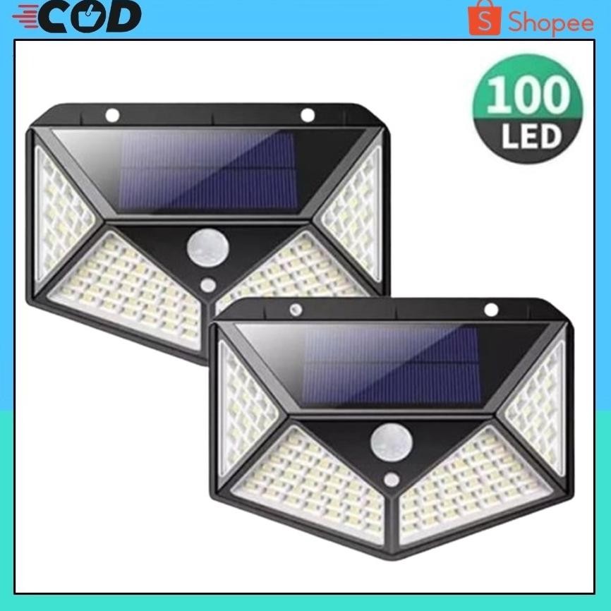 LAMPU TAMAN 100 LED SOLAR TENAGA SURYA DENGAN SENSOR GERAK LAMPU SENSOR TENAGA SURYA 100 LED