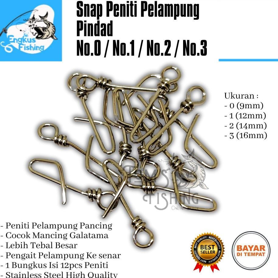 SNAP PENITI PANCING PINDAD (PERBUNGKUS) PELAMPUNG STAINLESS STEEL MURAH - ENGKUS FISHING