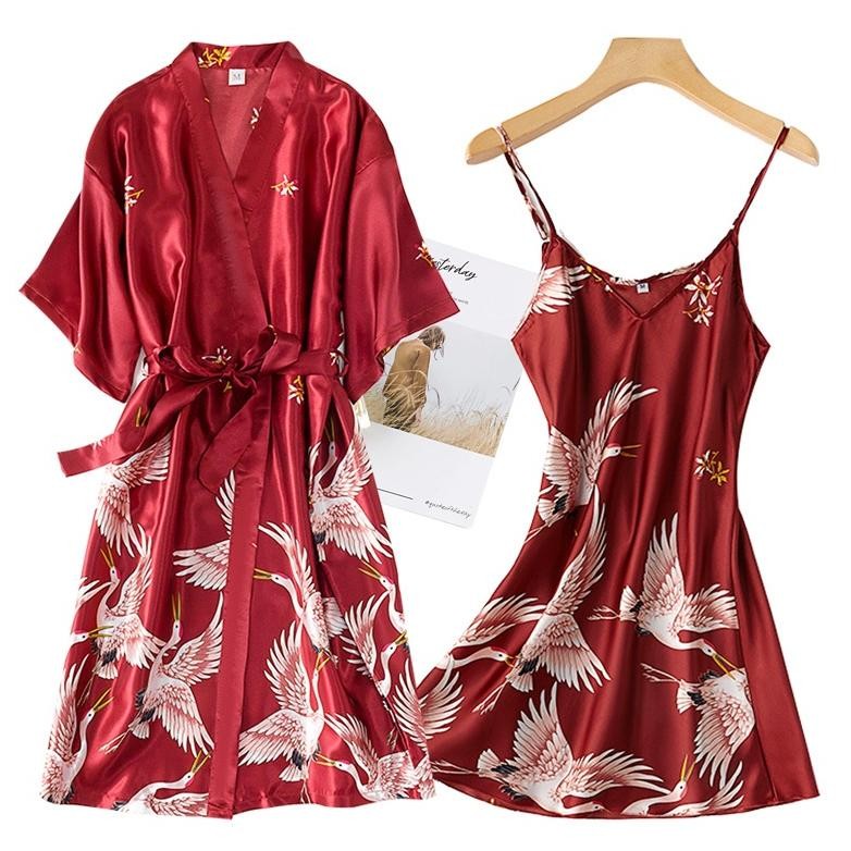 [COD] FANMU  Baju tidur kimono/baju tidur pengantin/kimono/baju tidur satin sexy/baju tidur wanita/b