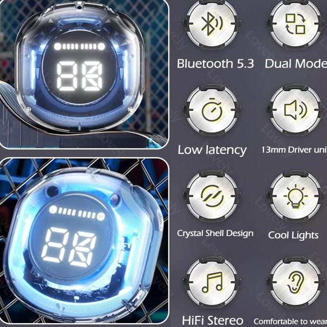 DR102>> Air31 Earphone Bluetooth dengan Mikrofon HiFi Stereo Headset Bluetooth Sentuh Speaker Mini B