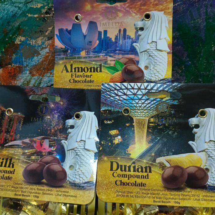 Imelda 150gr Singapore Milk Durian Almond Coklat Chocolate Gusset Pack