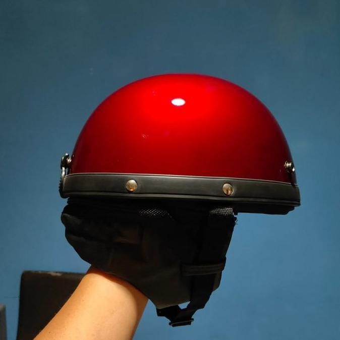 Helm Bogo Retro Vintage Chips Cetok Batok Setengah Kepala Dewasa Polos