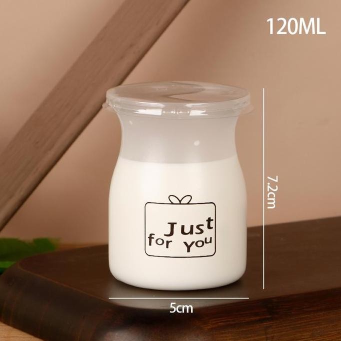 Jar Susu Plastik Jar Puding Jelly + Tutup (10Pcs) Cup Yogurt Cup Susu
