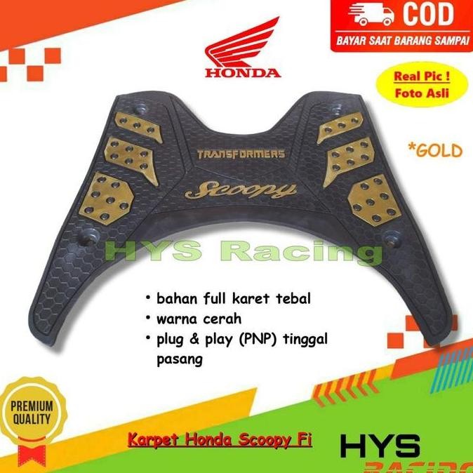 Hyc Karpet Honda Scoopy Fi Esp Tahun 2013 2014 2015 2016 2017 2018 2019 - Alas Pijakan Kaki Variasi 