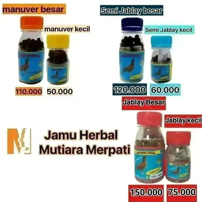 Jamu jablay  botol kecil mutiara suplement burung merpati murah