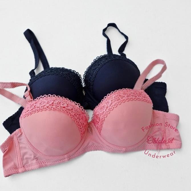 3 Pcs Bra Cewek Busa Tebal Kawat Bh Wanita Dewasa Katun Beha Polos Renda