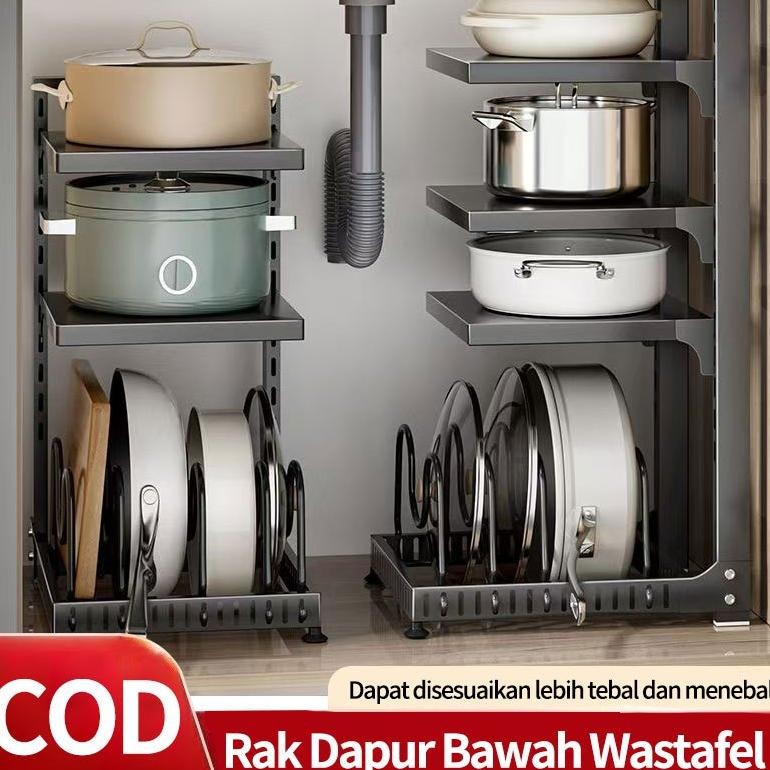 Rak Panci Wastafel Dapur Di Bawah Rak Rak wajan Rak Panci Susun Rak Pot