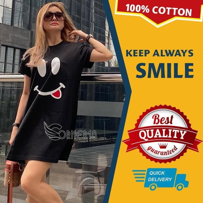 Daster Kaos Murah Meriah Bahan Adem Katun Lembut Smiley