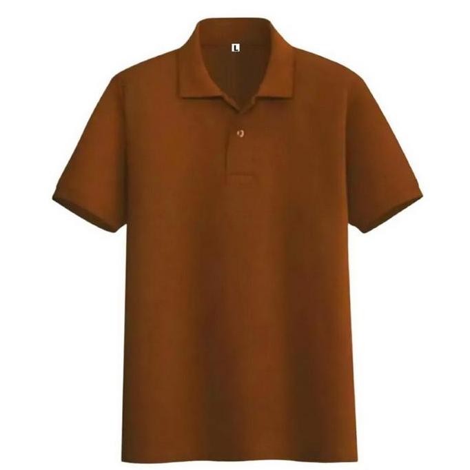 DV16 }} Kaos polo shirt polos | kaos kerah pria seragam polos Coklat Susu
