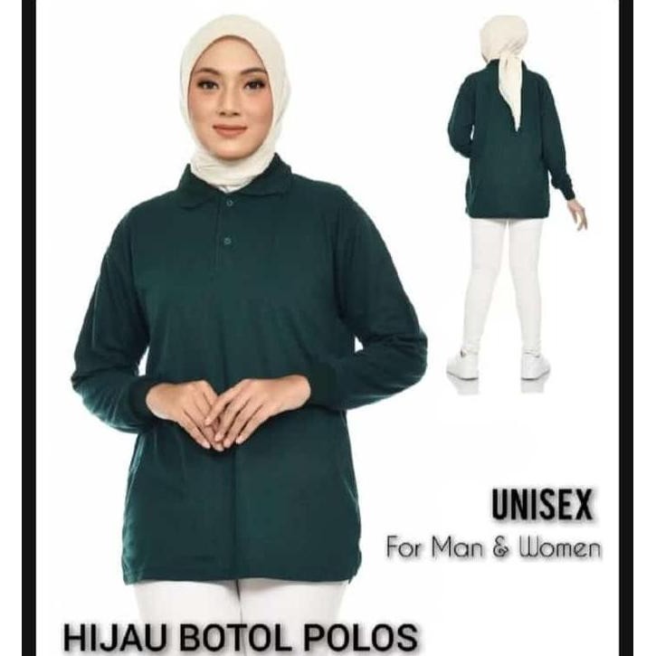 DB7 >> Kaos Kerah Panjang Polos UNISEX - Kaos Kerah Panjang Tanpa Karet di Lengan - Kaos Kerah Polos