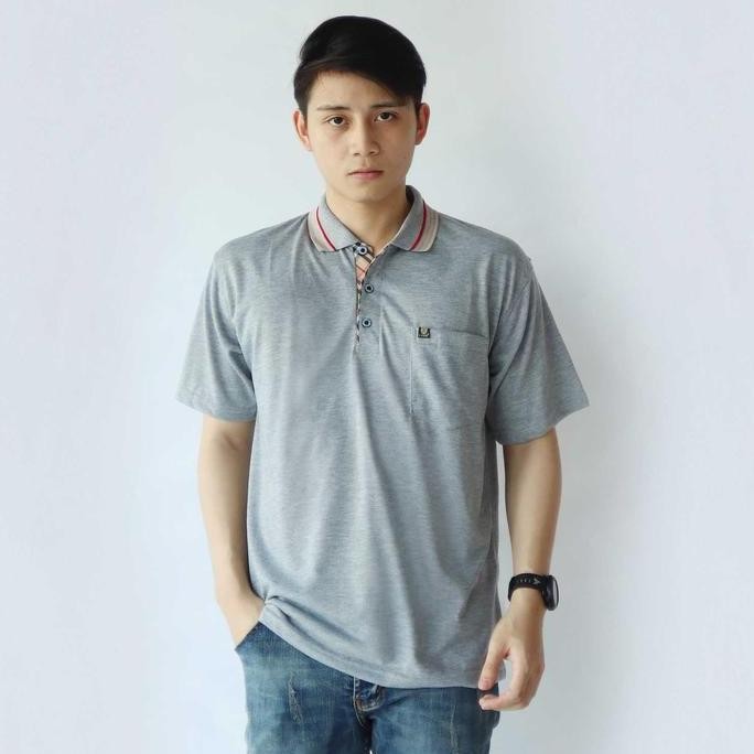 DF361>> Katun Kaos polo pria Saku dewasa | kaos kerah pria | polo shirt polos saku lengan pendek Baj