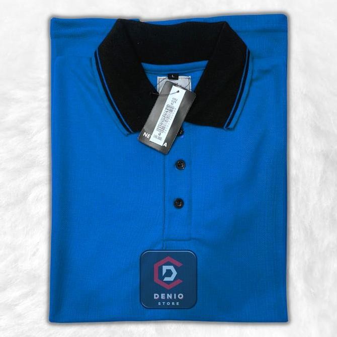 DE106 >> [SATUAN 17 WARNA] Kaos Kerah Polos Kombinasi Lengan Manset Pria Dewasa M L XL XXL Jumbo # B