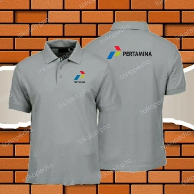 DF154>> Terbaru polo shirt Pertamina seragam Pertamina kaos Pertamina bordir..