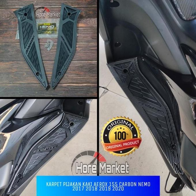 Karpet Pijakan Kaki Aerox 155 Old Carbon Nemo 2017 2018 2019 2020 Tutup Cover