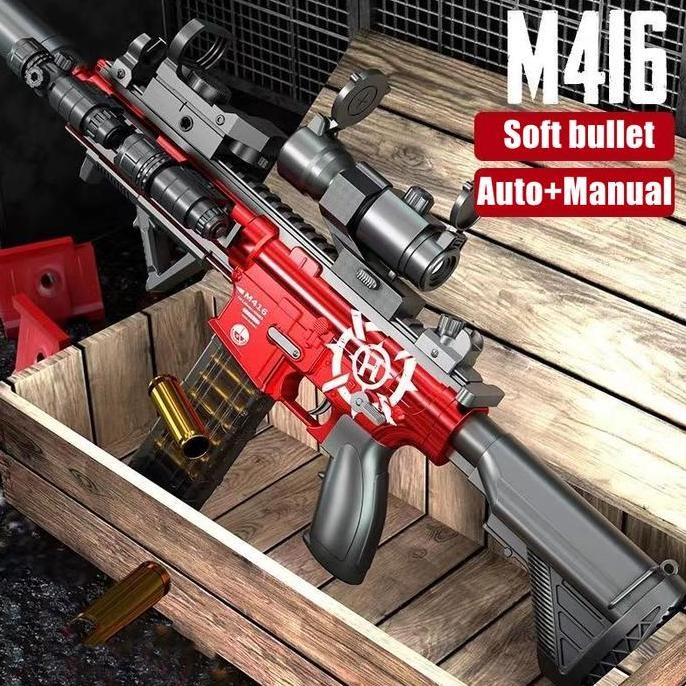 Promo M416 Listrik dan Manual Nerf Mainan Senjata Tembak MainanMainan Tembakan Anak M416 Toy Gun Eva