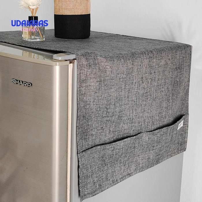 Murah Meriah Oz67 PJJ-1621 TUTUP KULKAS DENIM POLOS  /TUTUP KULKAS KAIN AESTHETIC / COVER KULKAS MIN