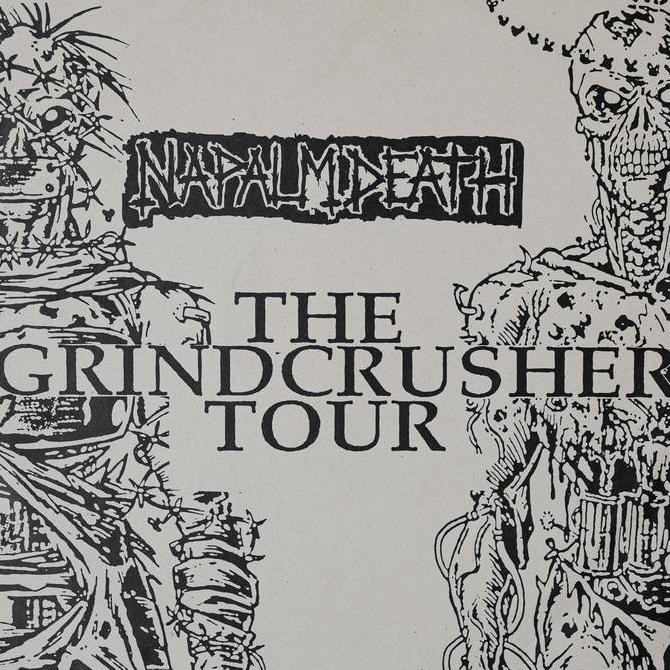 NAPALM DEATH - THE GRINDCRUSHER TOUR LP - VINYL Rare Koleksi Original