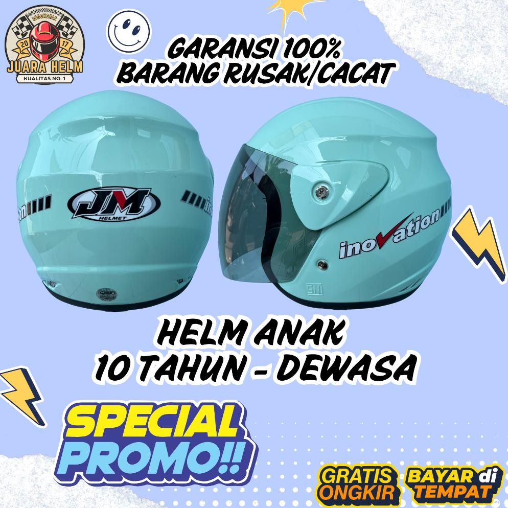Helm Anak Original SD SMP SMA Dewasa Laki Laki Perempuan Cowok Cewek Usia 10 11 12 13 14 15 Tahun