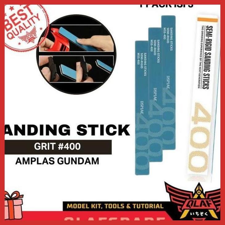 (GUNDAM) SANDING STICK 400 ISI 3PCS MSS-400 SEMI-RIGID SANDING STICKS DSPIAE PACKING AMAN