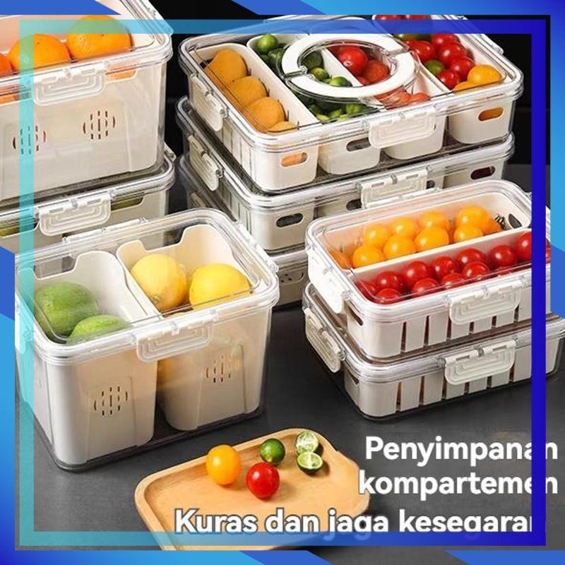Termurah RAK KULKAS AKRILIK  Wadah Kulkas Penyimpan Makanan KOTAK MAKANAN BOX CONTAINER ACRYLIC SAYU