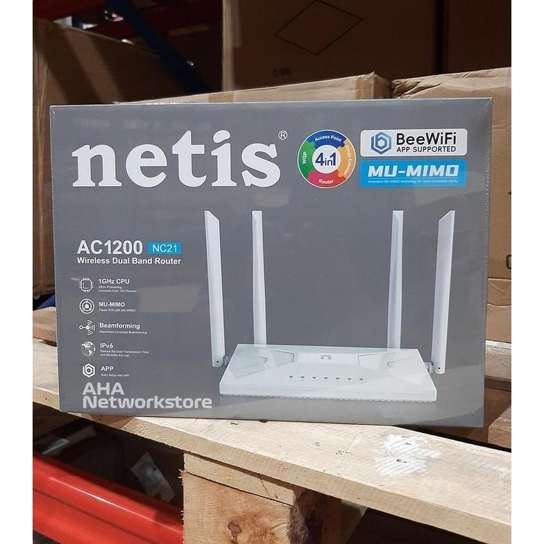BEBAS ONGKIR - Netis NC21 Wireless AC1200 Dualband Netis NC21 Wireless Dualband Router 4 Antenna Net