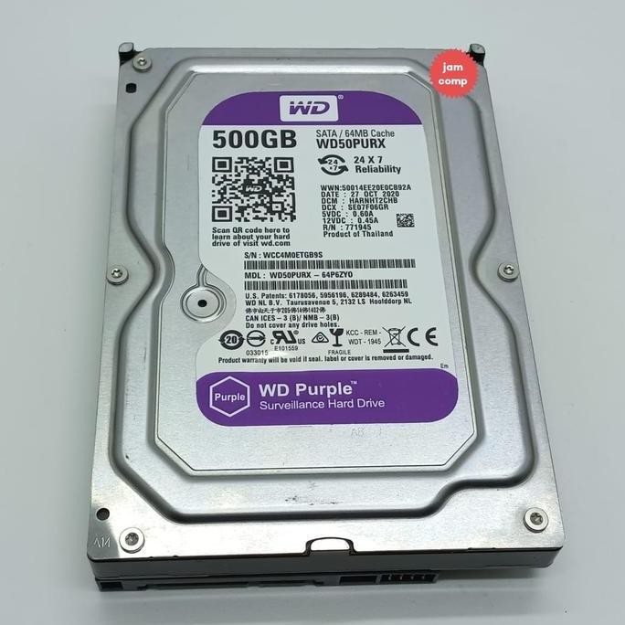 Hardisk 500GB WD Purple Cctv -HDD Internal 500GB WD For Cctv