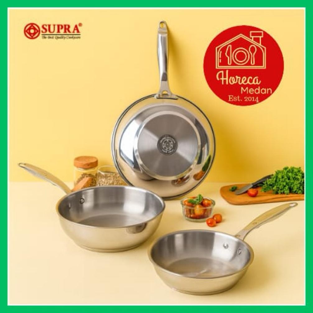 PAN TELUR FRY PAN SUPRA / PANCI PENGGORENGAN STAINLESS STEEL SUS 304 FRYPAN SAUTE