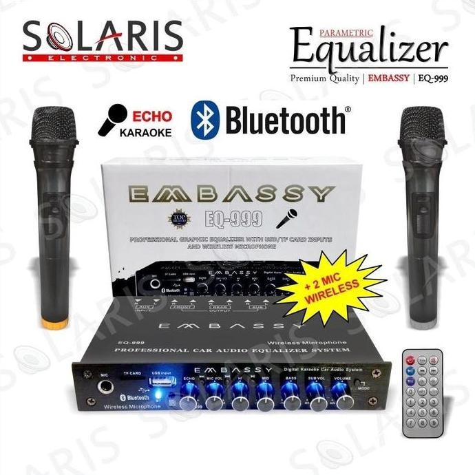 Parametric Equalizer Mobil Bluetooth Mic Wieless Embassy Eq-999 Preamp Car