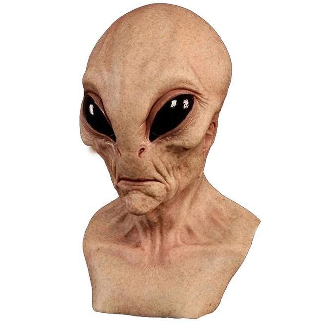 Topeng Alien Ufo Latex Mask Halloween Topeng Wajah Cosplay BS