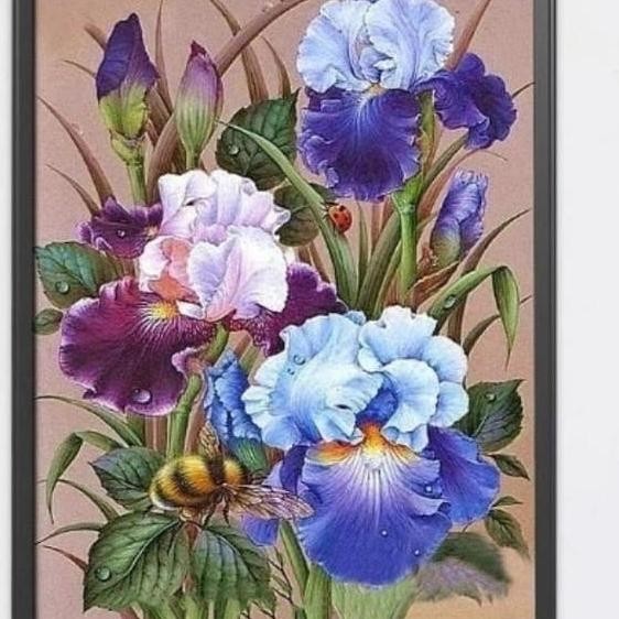 paket kristik bunga anggrek lebah iris