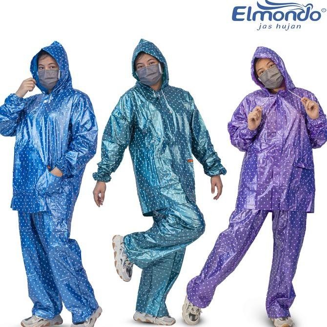 Promo Jas Hujan Wanita Polkadot Jas Hujan Pria Dewasa Jas Hujan Baju Celana COD