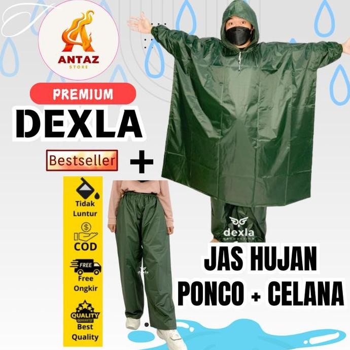 Promo Jas Hujan Ponco Celana Lengan Model Kelelawar Batman Pria Wanita Jumbo Waterproof Tebal Anti B